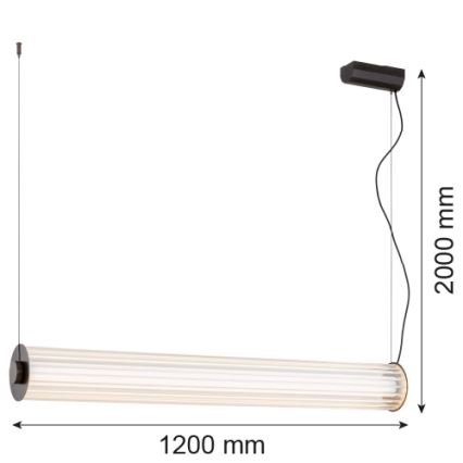 Argon 8625 - Світлодіодна підвісна люстра HAMPTON LED/90W/230V 3000K 120 см чорний