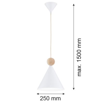 Argon 8629 - Подвесная люстра KEGEL 1xE27/15W/230V белый