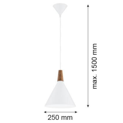 Argon 8630 - Подвесная люстра KEGEL 1xE27/15W/230V белый