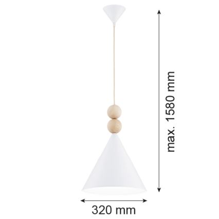 Argon 8632 - Підвісна люстра KEGEL 1xE27/15W/230V білий