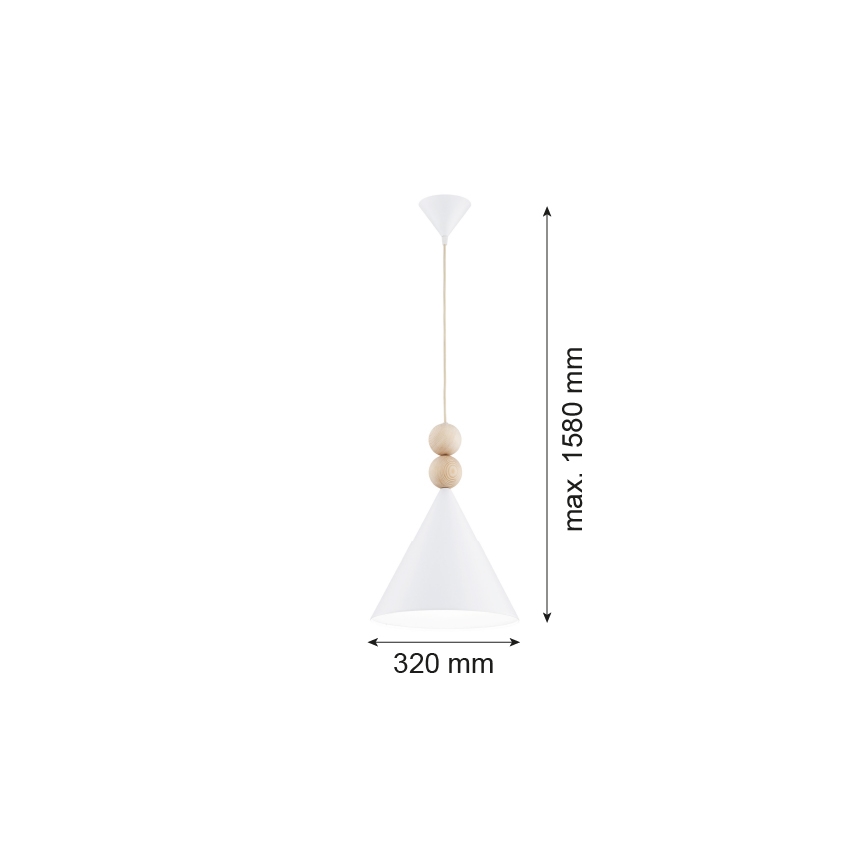 Argon 8632 - Підвісна люстра KEGEL 1xE27/15W/230V білий
