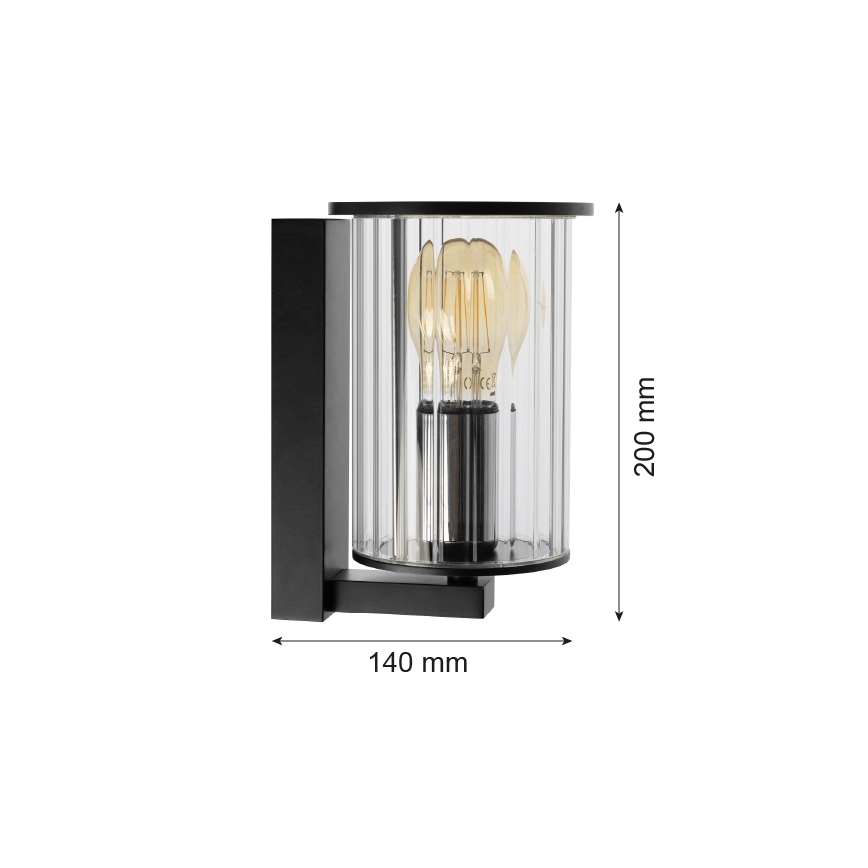 Argon 8748 - Уличный настенный светильник NORFOLK 1xE27/15W/230V IP44 черный
