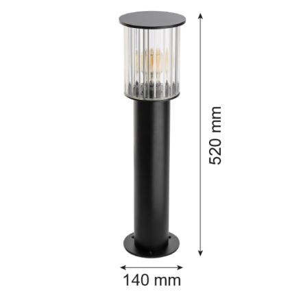 Argon 8749 - Вулична лампа NORFOLK 1xE27/15W/230V IP44 52см чорний