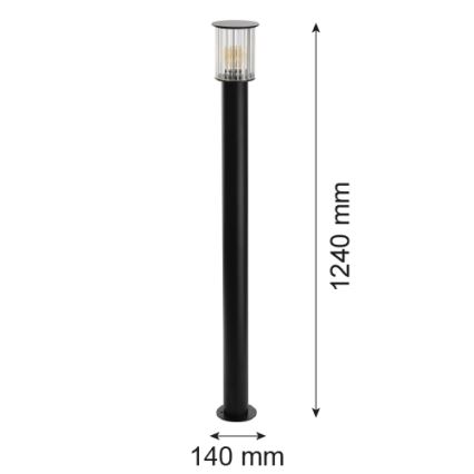 Argon 8750 - Уличная лампа NORFOLK 1xE27/15W/230V IP44 124 см черный