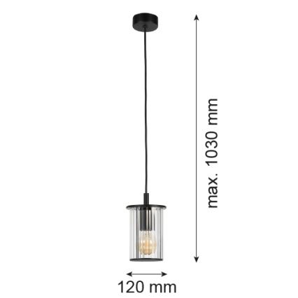 Argon 8751 - Уличная подвесная люстра NORFOLK 1xE27/15W/230V IP44 черный