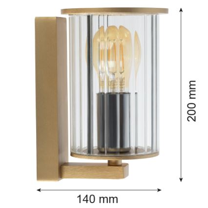 Argon 8752 - Вуличний настінний світильник NORFOLK 1xE27/15W/230V IP44 золотий