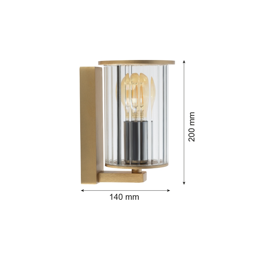 Argon 8752 - Вуличний настінний світильник NORFOLK 1xE27/15W/230V IP44 золотий