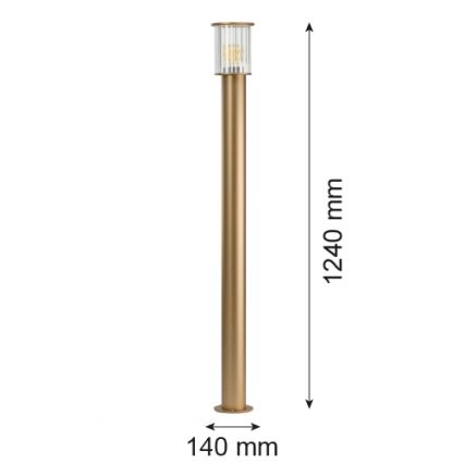 Argon 8754 - Уличная лампа NORFOLK 1xE27/15W/230V IP44 124 см золотистый