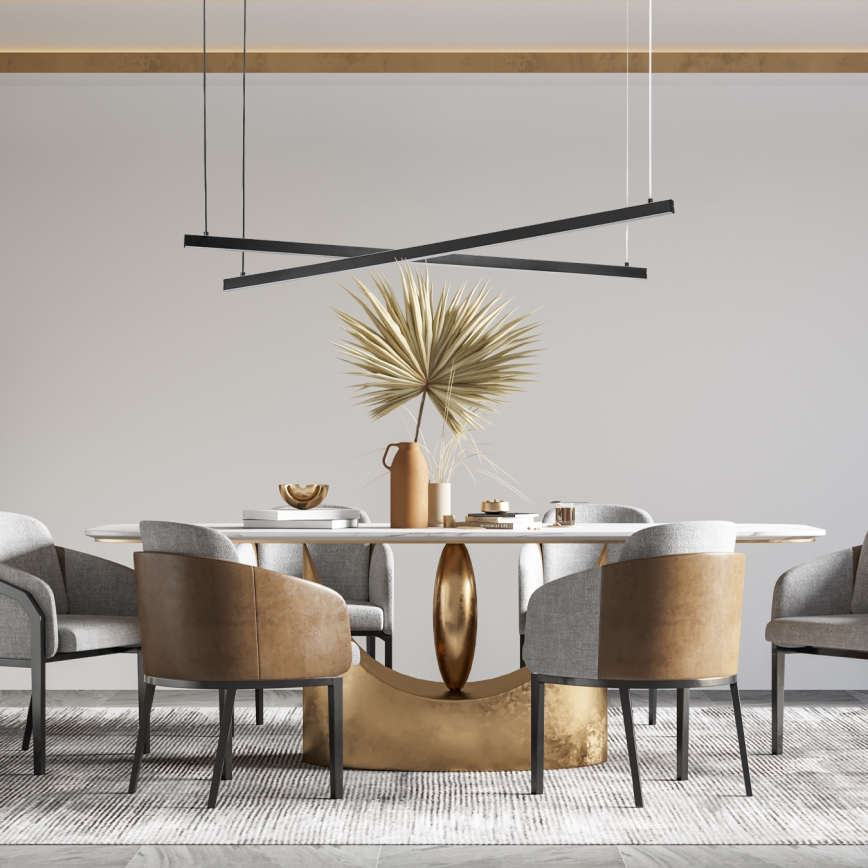 Argon 8838 - Світлодіодна підвісна люстра MIAMI LED/74W/230V 3000K чорний