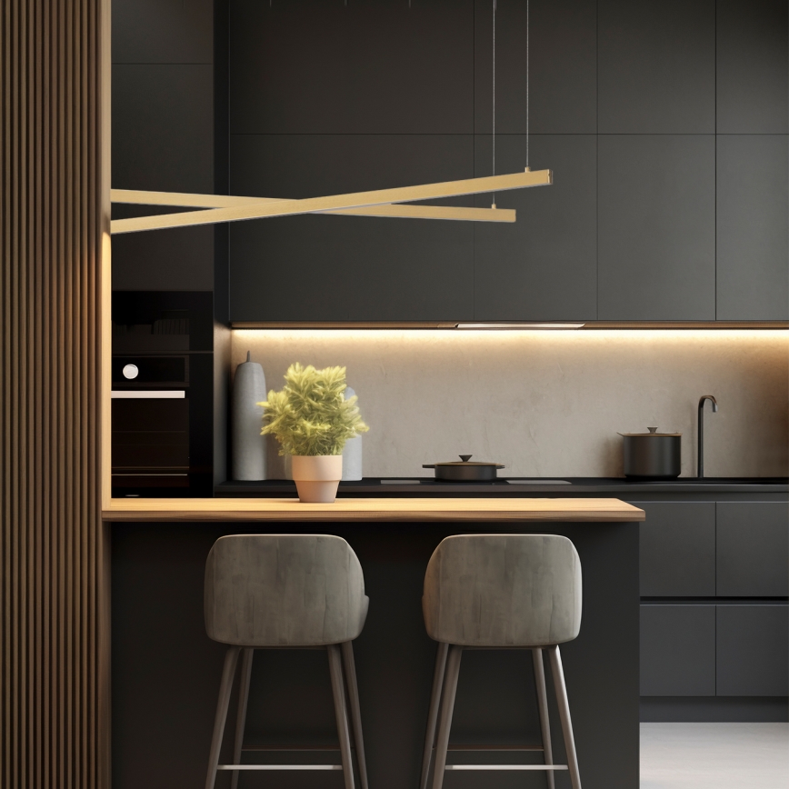 Argon 8839 - Світлодіодна підвісна люстра MIAMI LED/74W/230V 3000K золотий