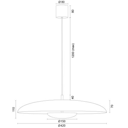 Argon 8867 - LED-люстра на тросе BOLTON LED/12,5W/230V 3000K белая