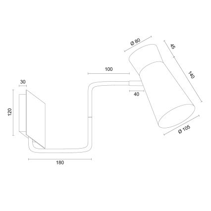 Argon 8880 - Настінний світильник LORD 1xE14/7W/230V чорний