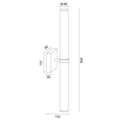 Argon 8927 - LED-подсветка зеркала для ванной BATUMI LED/24W/230V 3000K IP44 черная