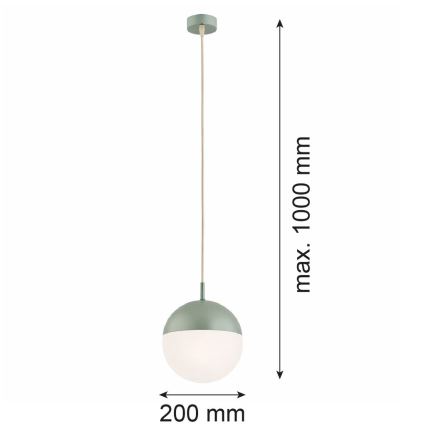 Argon 8999 - Зовнішній підвісний світильник на тросі LIV 1xE27/15W/230V IP44 зелений