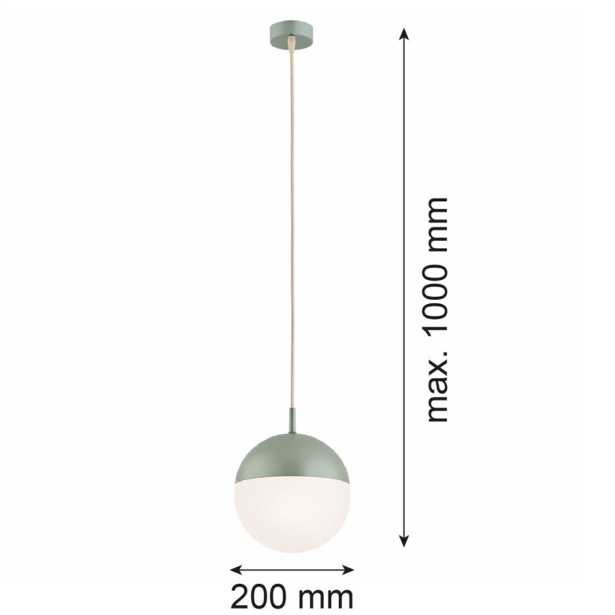 Argon 8999 - Зовнішній підвісний світильник на тросі LIV 1xE27/15W/230V IP44 зелений