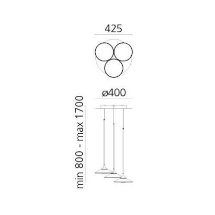 Artemide 0353030A - Светодиодная подвесная люстра с регулированием яркости ORSA CLUSTER LED/22W/230V 3000K