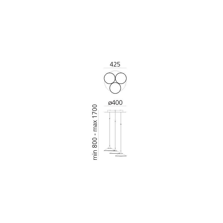 Artemide 0353030A - Светодиодная подвесная люстра с регулированием яркости ORSA CLUSTER LED/22W/230V 3000K