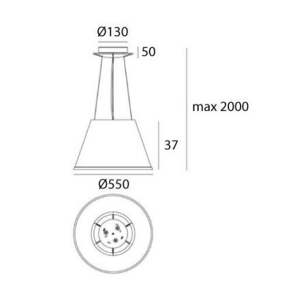 Artemide 1124110A - Підвісна люстра CHOOSE MEGA 3xE27/12W/230V діаметр 55 см білий