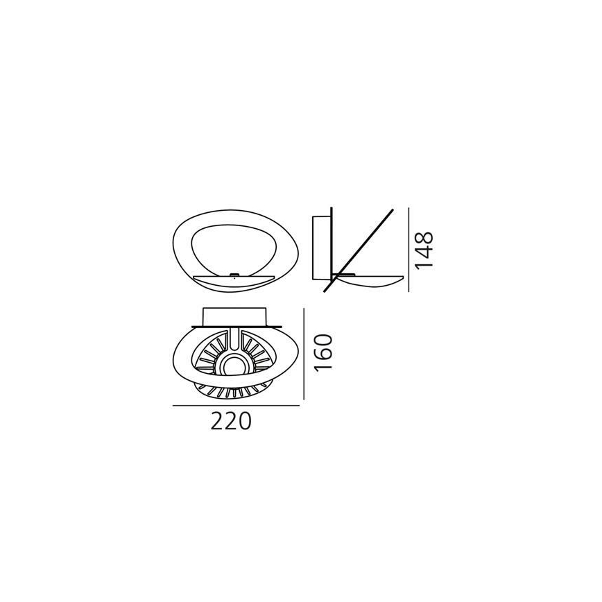 Artemide 1248010A - Светодиодный настенный светильник с регулированием яркости PIRCE LED/27W/230V 3000K белый