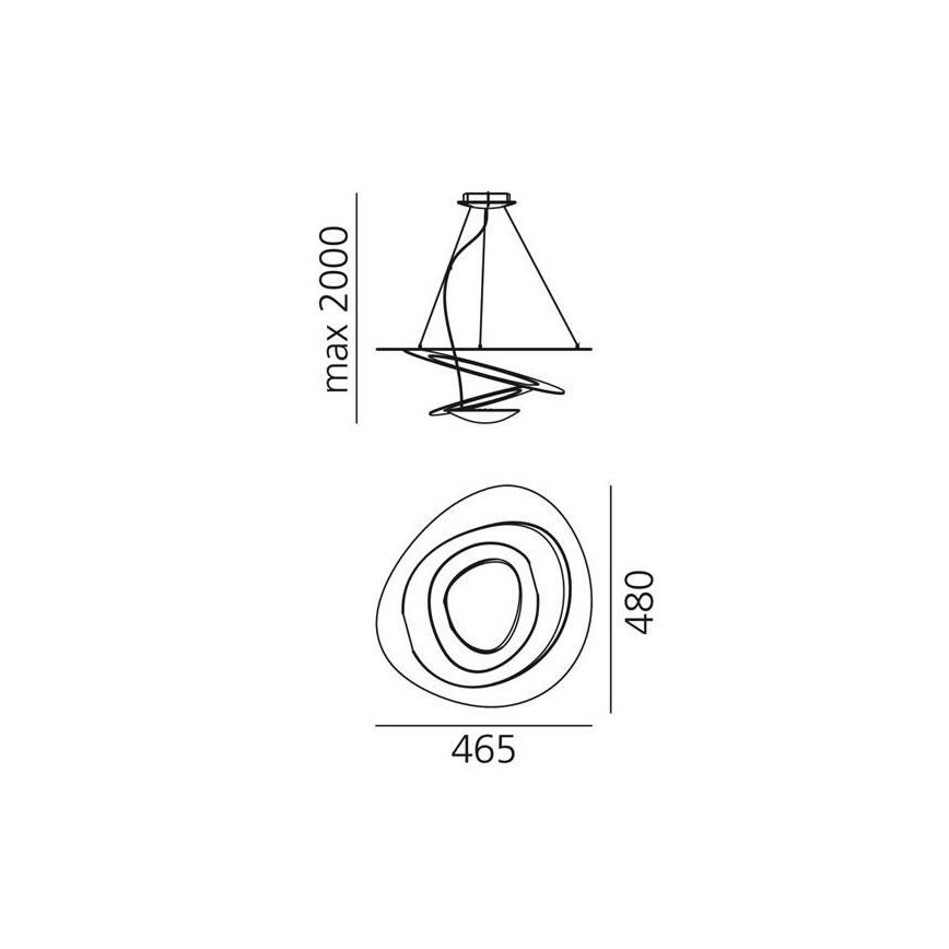 Artemide 1249020A - Светодиодная подвесная люстра с регулированием яркости PIRCE LED/27W/230V 3000K золотистый