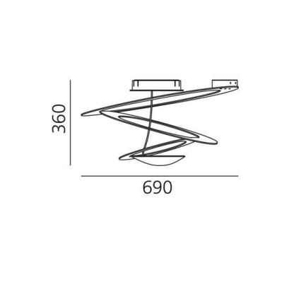 Artemide 1255110A - Світлодіодний стельовий світильник з регулюванням яскравості PIRCE LED/44W/230V 3000K білий