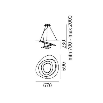 Artemide 1256110A - Светодиодная подвесная люстра с регулированием яркости PIRCE LED/44W/230V 3000K белый