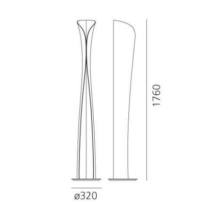 Artemide 1361010A - Світлодіодний торшер CADMO LED/44W/230V + 1xGU10/10W/230V чорний