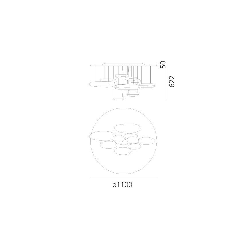 Artemide 1366110A - Пристельова LED люстра з регулюванням яскравості MERCURY LED/58W/230V 3000K