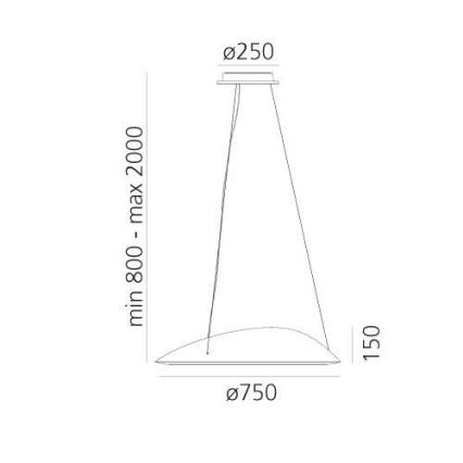 Artemide 1401010APP - Светодиодная подвесная люстра с регулированием яркости AMELUNA LED/41W/230V 3000K