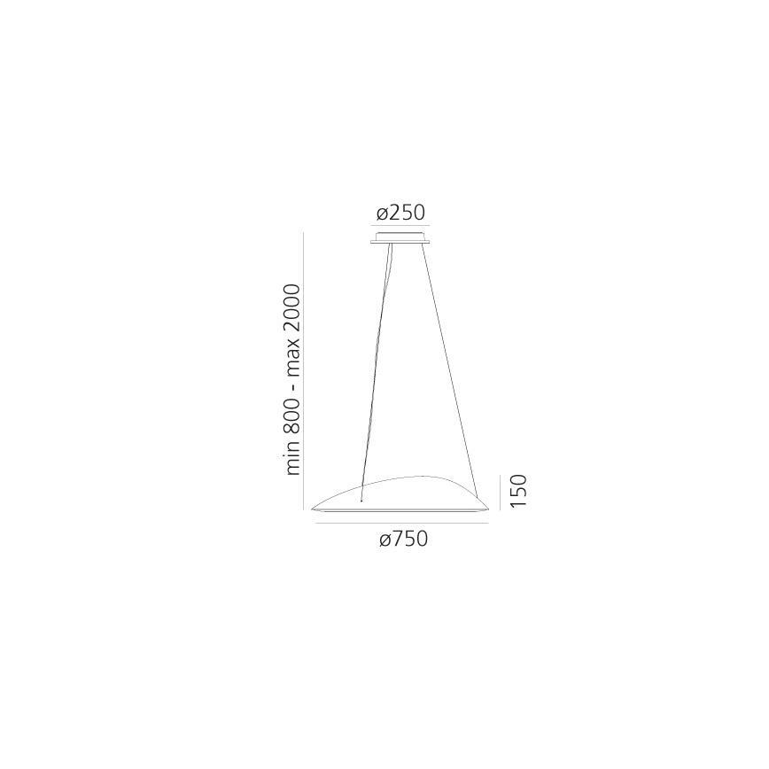 Artemide 1401010APP - Светодиодная подвесная люстра с регулированием яркости AMELUNA LED/41W/230V 3000K