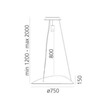 Artemide 1402010APP - LED RGBW Підвісна люстра з регулюванням яскравості AMELUNA LED/45W/230V 3000K