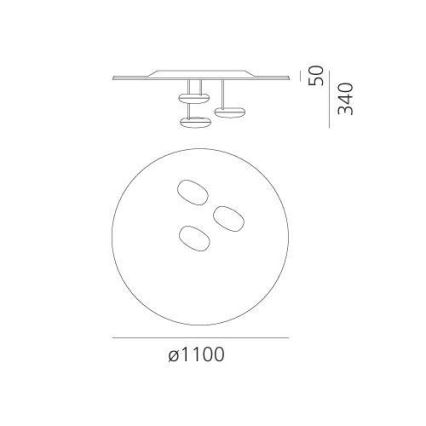 Artemide 1474110A - Светодиодный потолочный светильник с регулированием яркости DROPLET LED/87W/230V 3000K