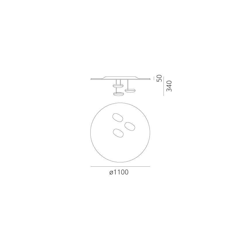 Artemide 1474110A - Светодиодный потолочный светильник с регулированием яркости DROPLET LED/87W/230V 3000K