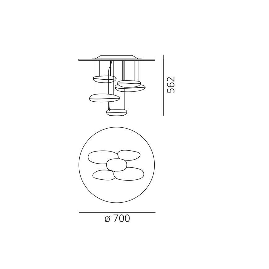 Artemide 1476110A - Светодиодная припотолочная люстра с регулированием яркости MERCURY LED/29W/230V 3000K