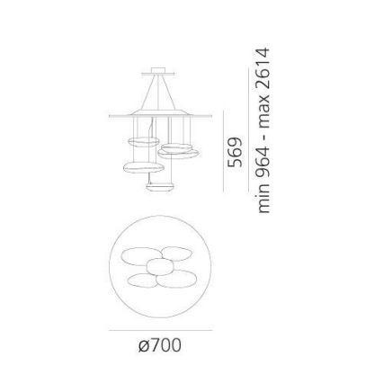 Artemide 1477110A - Светодиодная подвесная люстра с регулированием яркости MERCURY LED/29W/230V 3000K