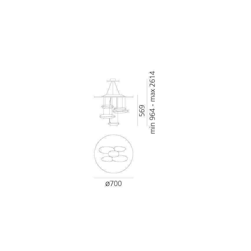 Artemide 1477110A - Светодиодная подвесная люстра с регулированием яркости MERCURY LED/29W/230V 3000K
