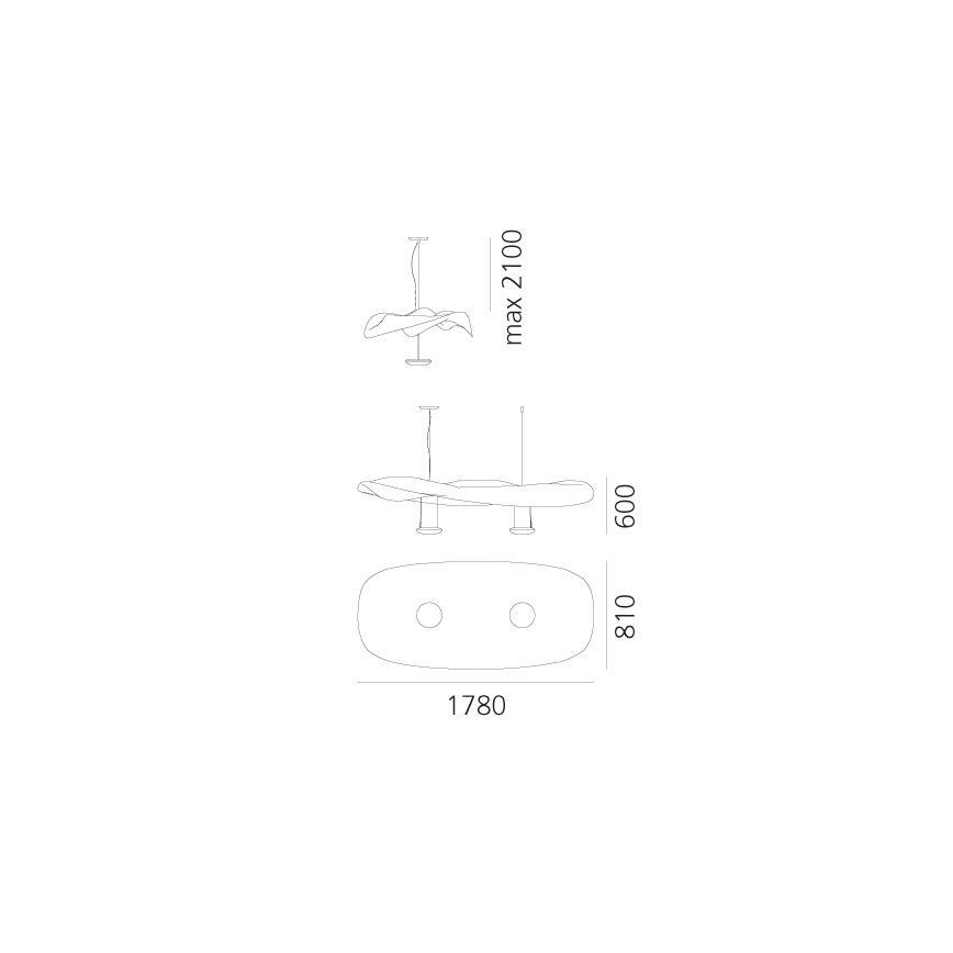 Artemide 1513010A - Підвісна люстра COSMIC ANGEL 2xR7s/11W/230V глянцевий хром