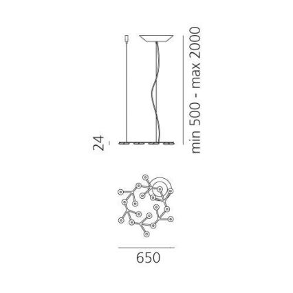 Artemide 1575050APP - Светодиодная подвесная люстра с регулированием яркости NET LED/43W/230V диаметр 65 см 3000K