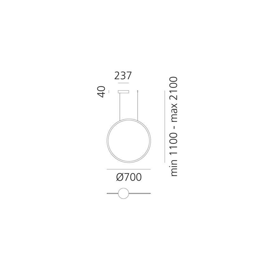 Artemide 1992030APP - Світлодіодна підвісна люстра з регулюванням яскравості DISCOVERY LED/40W/230V 3000K чорний