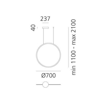 Artemide 1992030APP - Світлодіодна підвісна люстра з регулюванням яскравості DISCOVERY LED/40W/230V 3000K чорний