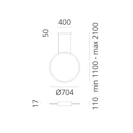 Artemide 1992230IN1APP - Светодиодная подвесная люстра с регулированием яркости DISCOVERY LED/42W/230V 2700K черный