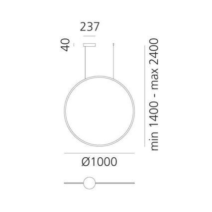 Artemide 1993030APP - Светодиодная подвесная люстра с регулированием яркости DISCOVERY LED/60W/230V 3000K черный