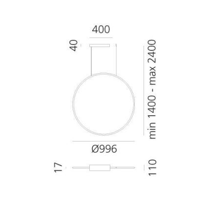 Artemide 1993210APP - Светодиодная подвесная люстра с регулированием яркости DISCOVERY LED/71W/230V 2700-6500K антрацит