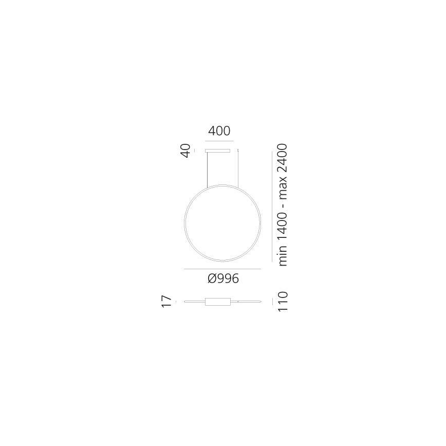 Artemide 1993330APP - LED RGBW Підвісна люстра з регулюванням яскравості DISCOVERY LED/59W/230V 2700-6500K чорний