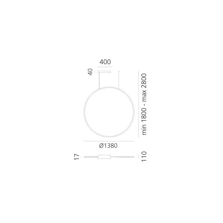 Artemide 1994230APP - Світлодіодна підвісна люстра з регулюванням яскравості DISCOVERY LED/84W/230V 2700-6500K чорний