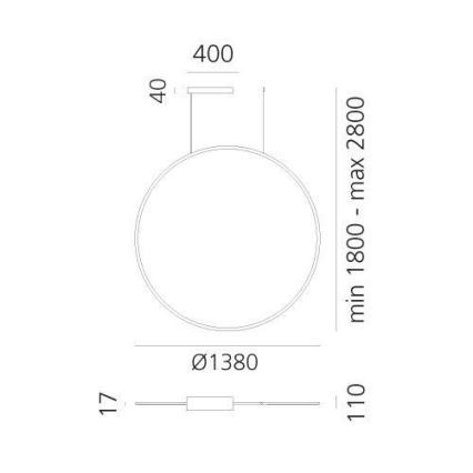 Artemide 1994260APP - Светодиодная подвесная люстра с регулированием яркости DISCOVERY LED/84W/230V 2700-6500K бронзовый