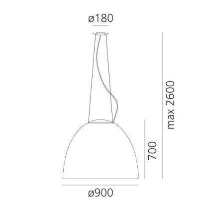 Artemide A243200 - Світлодіодна підвісна люстра з регулюванням яскравості NUR LED/80W/230V 3000K діаметр 90 см антрацит
