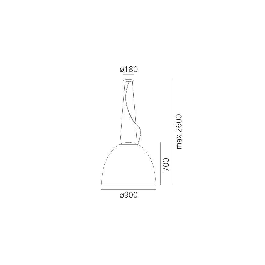 Artemide A243200 - Світлодіодна підвісна люстра з регулюванням яскравості NUR LED/80W/230V 3000K діаметр 90 см антрацит