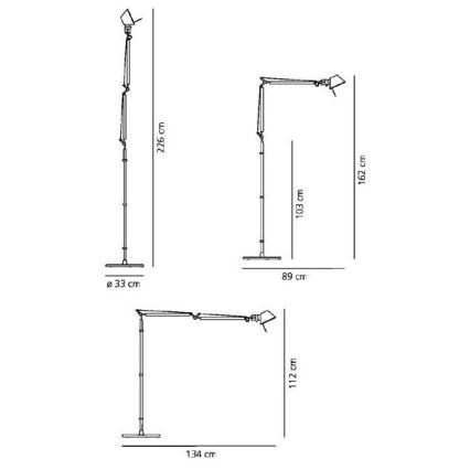 Artemide AR 0947010A+AR A012820 KOMPLET - Торшер TOLOMEO BASCULANTE 1xE27/100W/230V