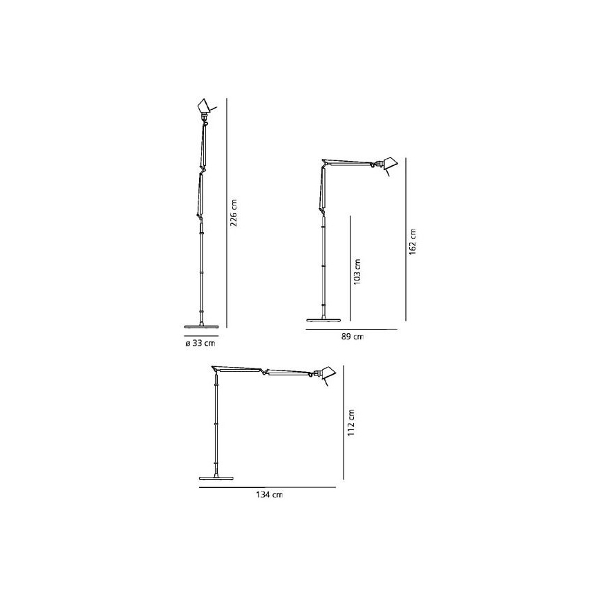 Artemide AR 0947010A+AR A012820 KOMPLET - Торшер TOLOMEO BASCULANTE 1xE27/100W/230V